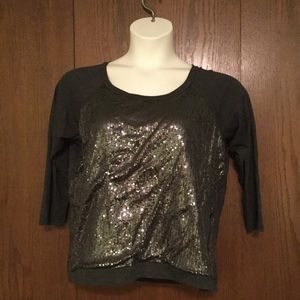 Silver Sequin Dolman Shirt